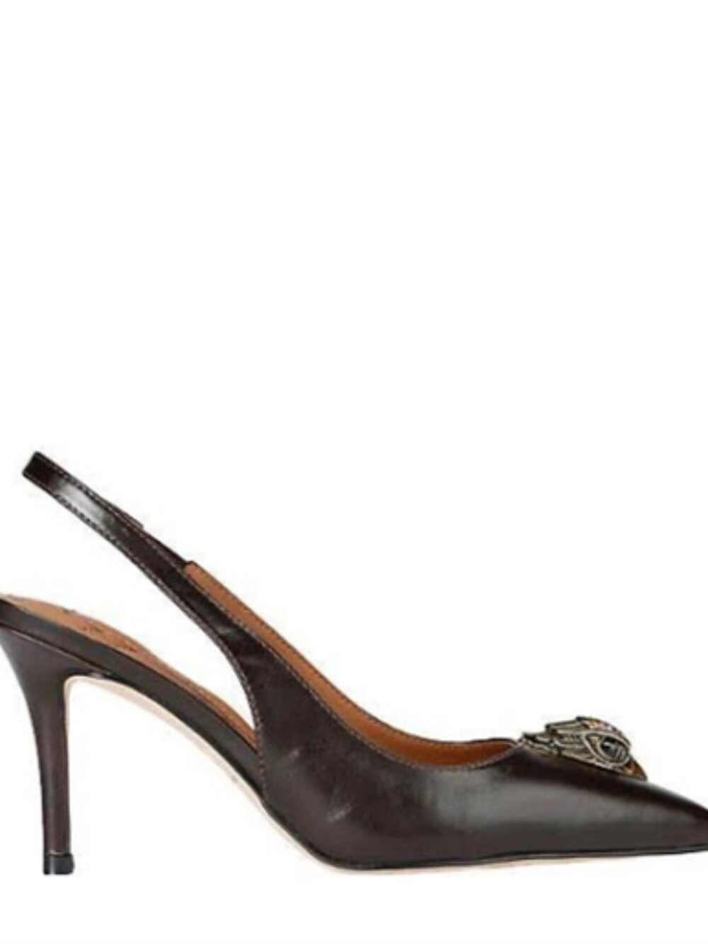 KURT GEIGER - BELGRAVIA HIGH SLING, SIZE 7.5 BROWN